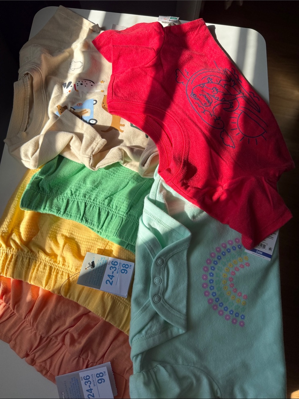 Primark Kids Short Sleeve Tees in Red, Mint, Green, Yellow, Peach, Beige